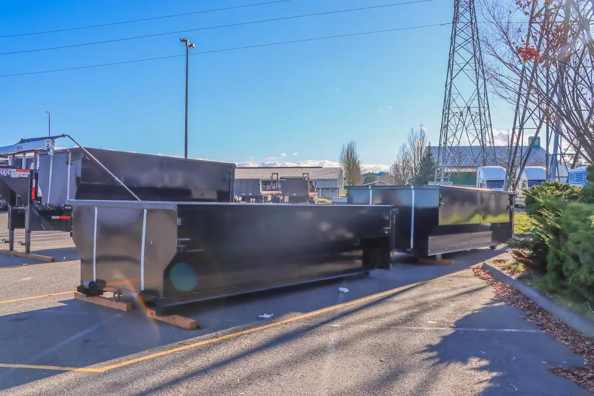 Roll-off dumpster ready for waste disposal at job site for Cleanout Dumpster Rental in Mission Viejo